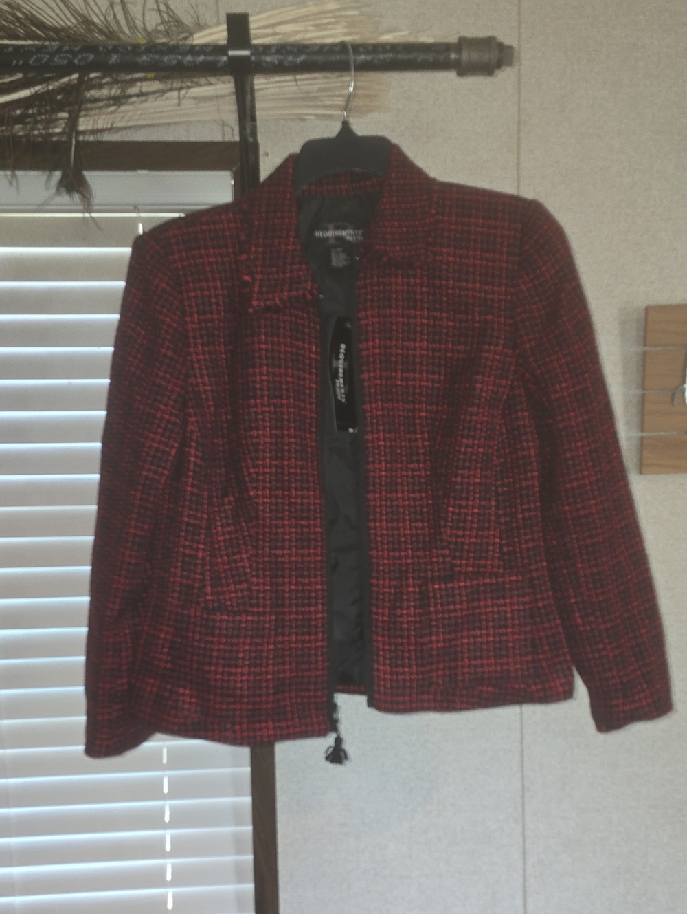 Requirements Red and Black Tweed Blazer Jacket